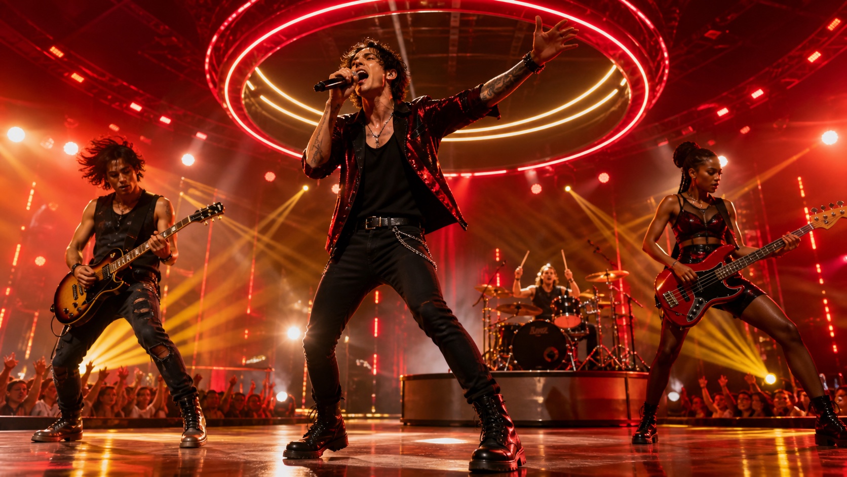 Fictional band performing within a shared venue campaign