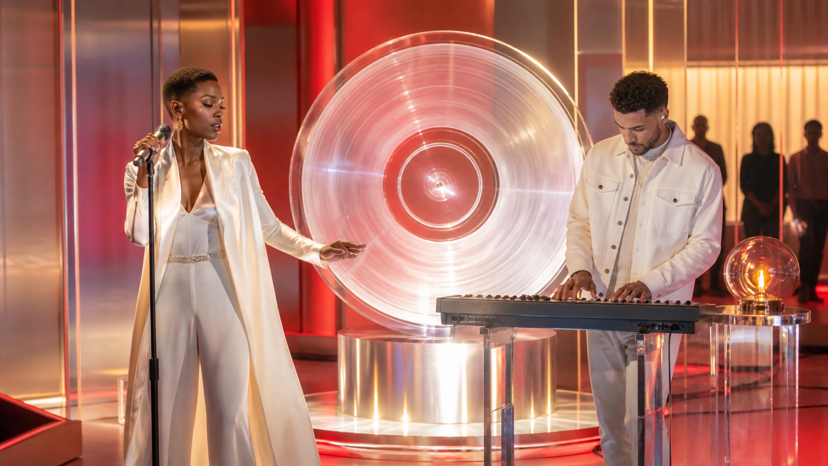 Fictional electronic soul duo in a premium release world