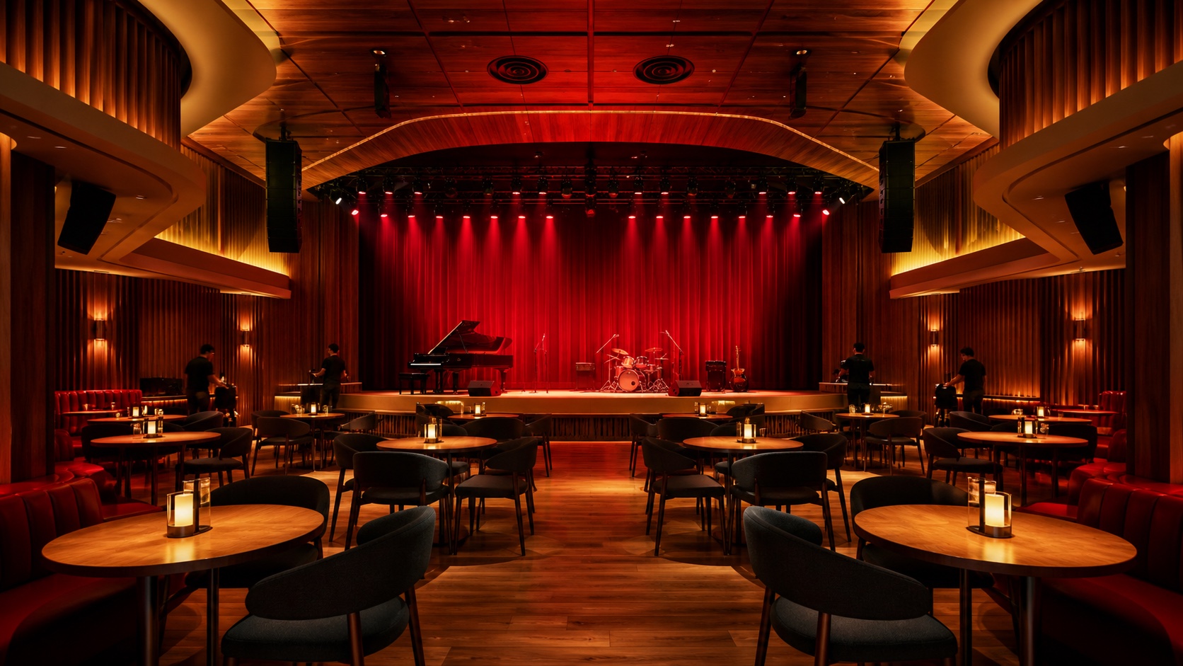Fictional premium live room prepared for artist booking